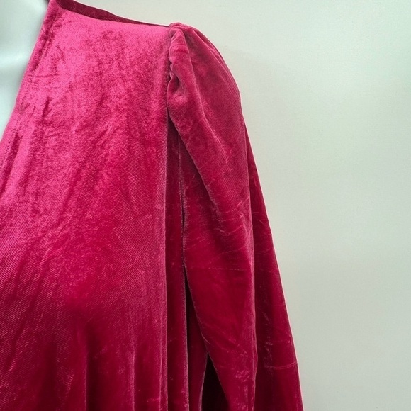 Pink Long Sleeve Velour Party Dress – Size M (NWOT) - Picture 5 of 9